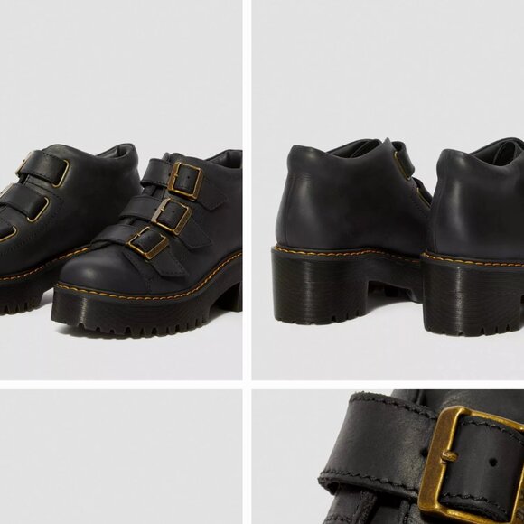Dr. Martens COPPOLA WYOMING LEATHER HEELED Platform BOOTS Black US 7 $185 - Picture 2 of 9